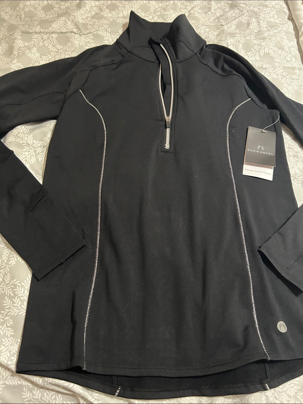NWT Snow Angel Women's M CHAMI  Baselayer Thermal Fleece Lined  1/4 Zip 100$